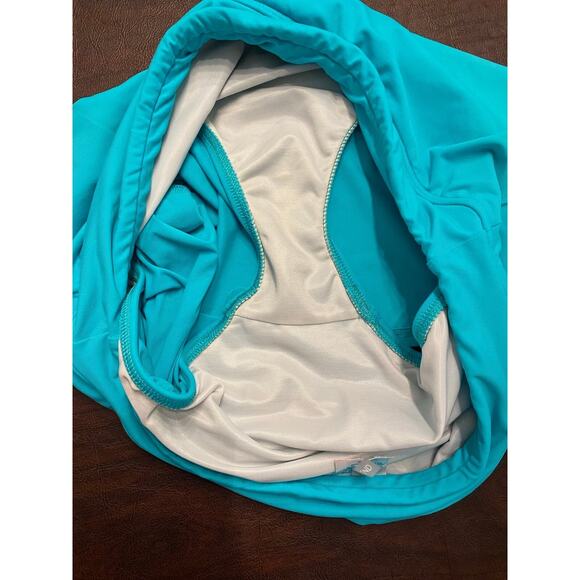 Land's End Women's Petite‎ Tummy Control Swim Skirt Turquoise Blue Size 10P - Picture 5 of 7